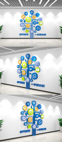 科技树造型图标企业文化墙