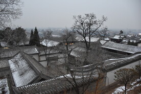 四合院古城民居民宅古建筑雪景