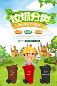 文明城市垃圾分类环保宣传海报