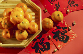 新春橘子水果复古背景素材