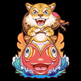  虎年国潮插画图片