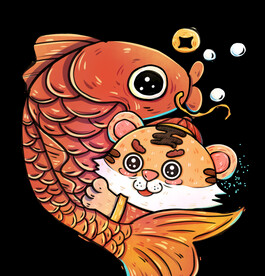 虎年国潮插画图片