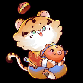 虎年国潮插画图片