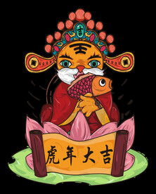 虎年国潮插画图片