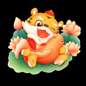 虎年国潮插画图片