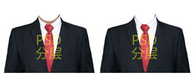 衬衫西装红领带证件照衣服素材