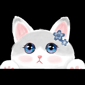 手绘卡通猫图片 