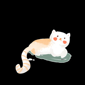  手绘卡通猫图片 