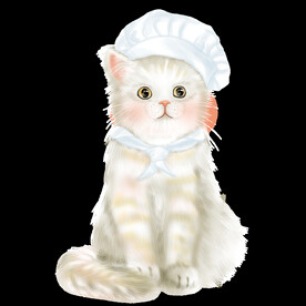  手绘卡通猫图片 