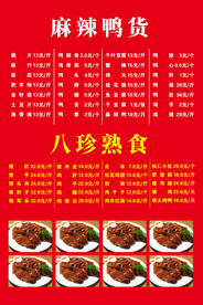 鸭子美食价格海报