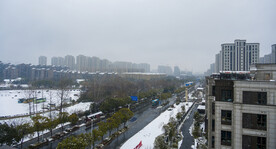 雪中城市景观 