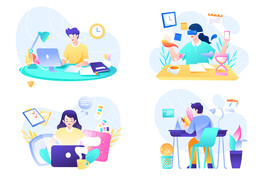 人物办公工作学习矢量图
