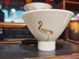 白色中式仙鹤茶具瓷器