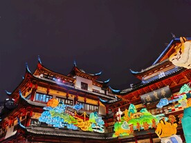 上海豫园元宵灯会花灯中式建筑