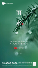 雨水节气海报