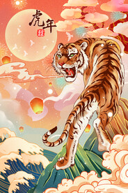 中国风古风虎年海报