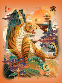 中国风古风虎年海报