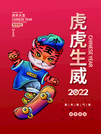 中国风古风虎年新春海报
