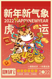 中国风古风虎年新春海报
