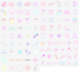 手绘手账素材插画贴画