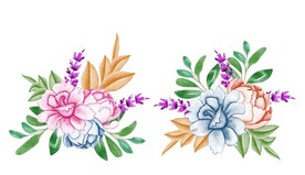 典雅高贵水彩风格花卉花朵