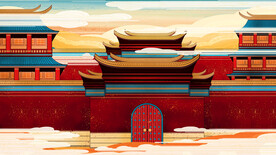 中国风国潮城市地标建筑海报