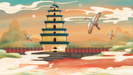 中国风国潮城市地标建筑海报