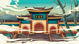 中国风国潮城市地标建筑海报