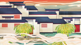 中国风国潮城市地标建筑海报