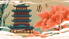 中国风国潮城市地标建筑海报