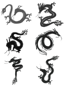 水墨龙素材图片 