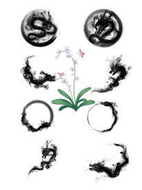 水墨龙素材图片 