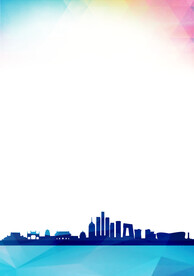 渐变彩色城市文化墙