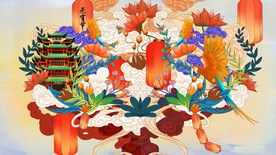  仙鹤海报背景图片 