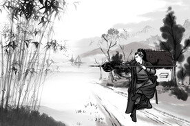 手绘古风插画背景图片