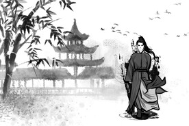 手绘古风插画背景图片