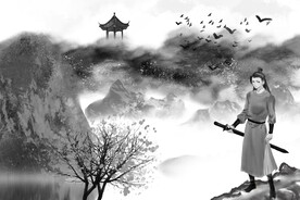 手绘古风插画背景图片