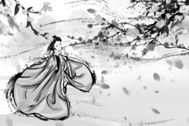 手绘古风插画背景图片