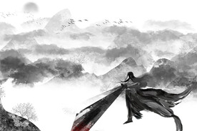 手绘古风插画背景图片