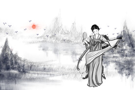 手绘古风插画背景图片