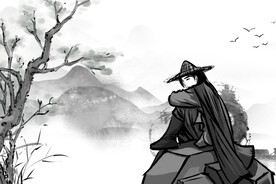 手绘古风插画背景图片