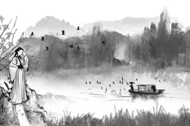  手绘古风插画背景图片