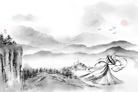 手绘古风插画背景图片