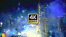 城市烟花表演美景