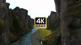 航拍峡谷河流美景