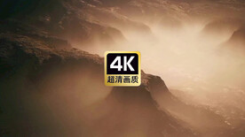 航拍薄雾笼罩的山谷