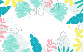 插画植被春夏小清新背景