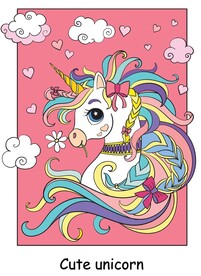 可爱卡通梦幻独角兽