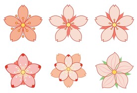 手绘卡通樱花