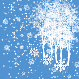 冬天素材雪花树
